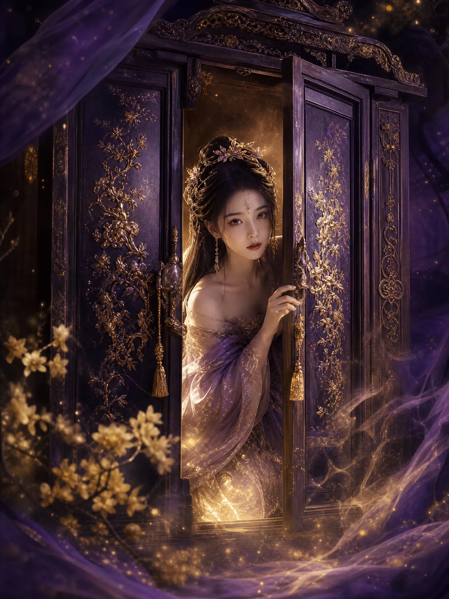 古风奇幻微短剧剧本《柜中美人》封面海报